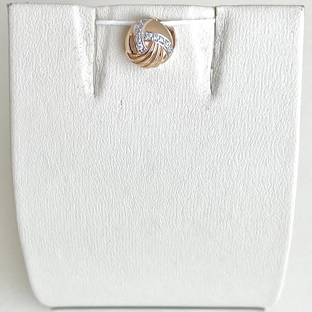 Подвес с фианитом из красного золота 585 пробы