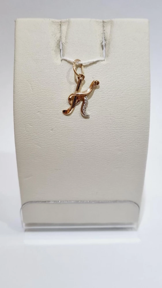 Подвес с фианитом из красного золота 585 пробы