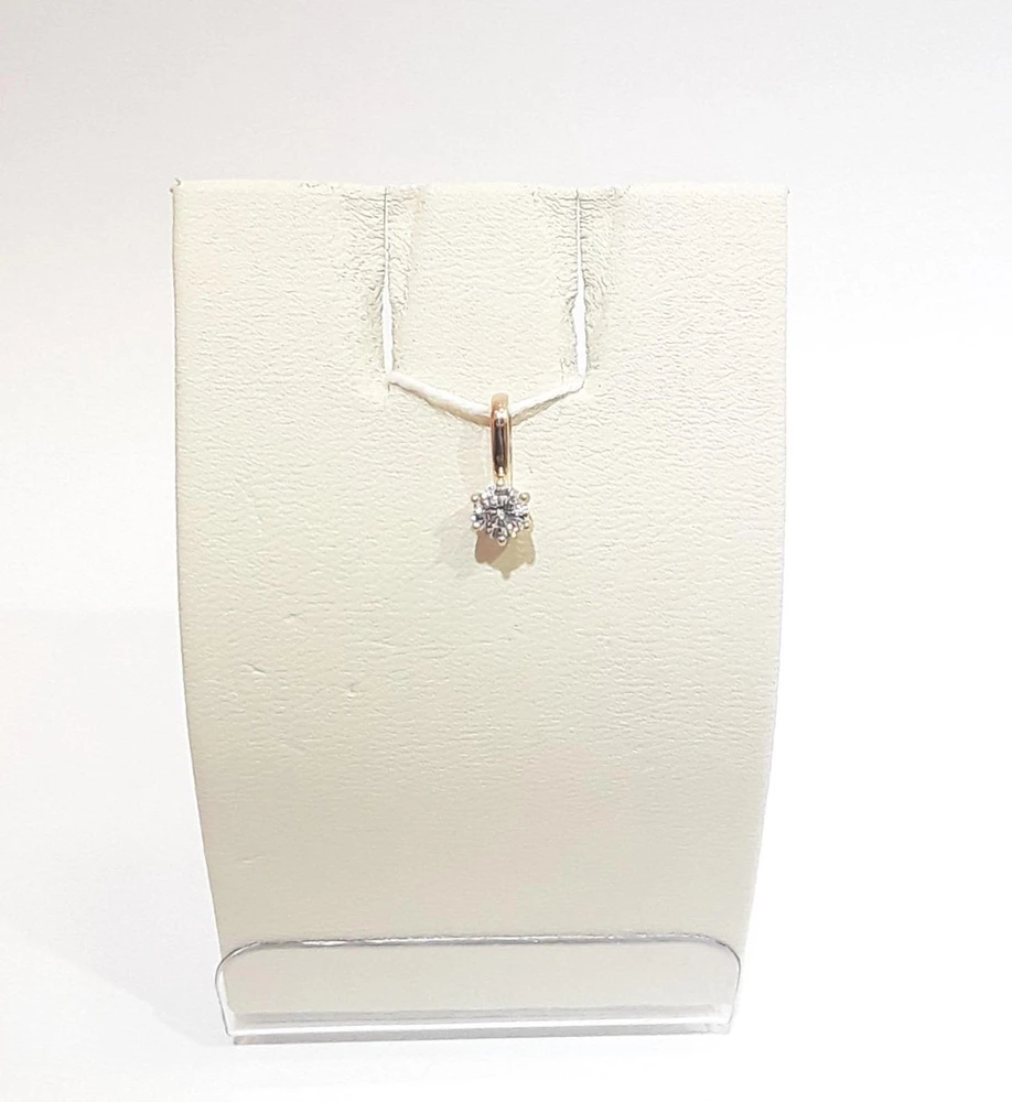 Подвес с фианитом из красного золота 585 пробы