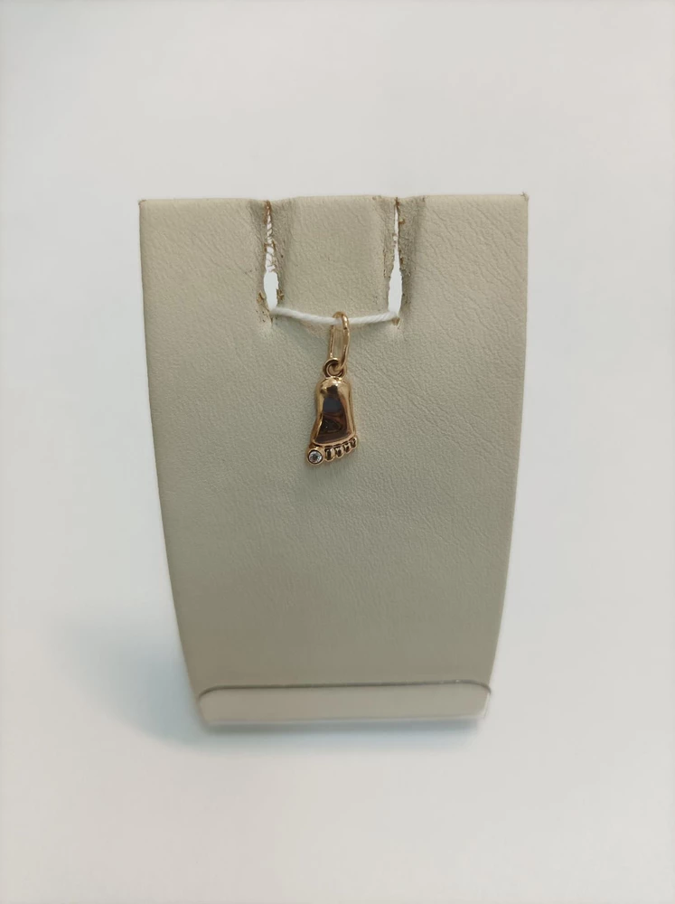 Подвес с фианитом из красного золота 585 пробы