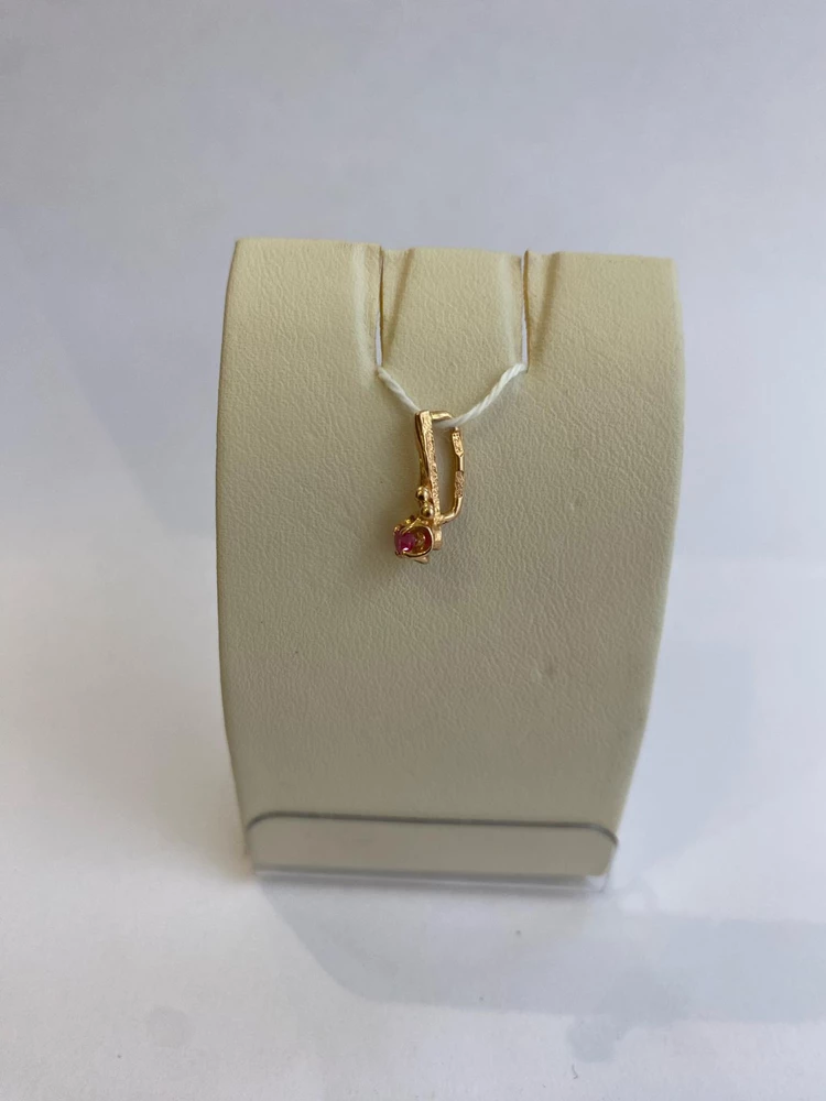 Подвес с фианитом из красного золота 585 пробы