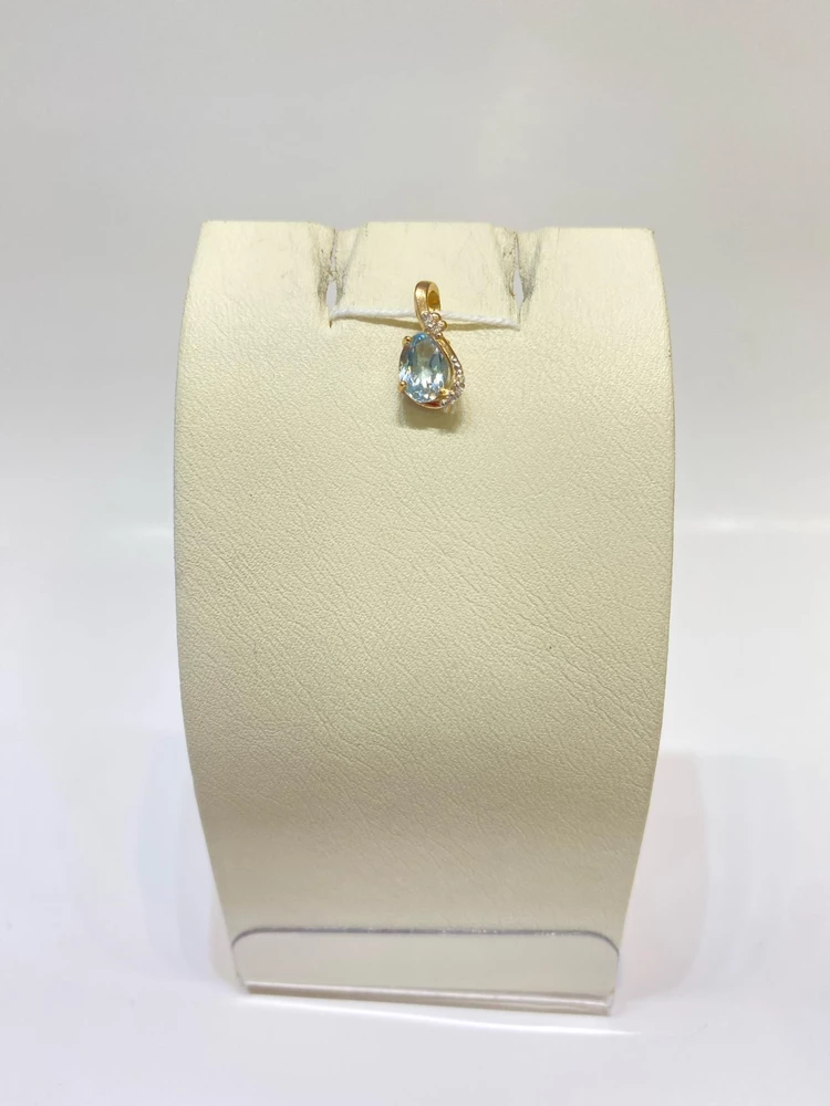 Подвес с фианитом из красного золота 585 пробы