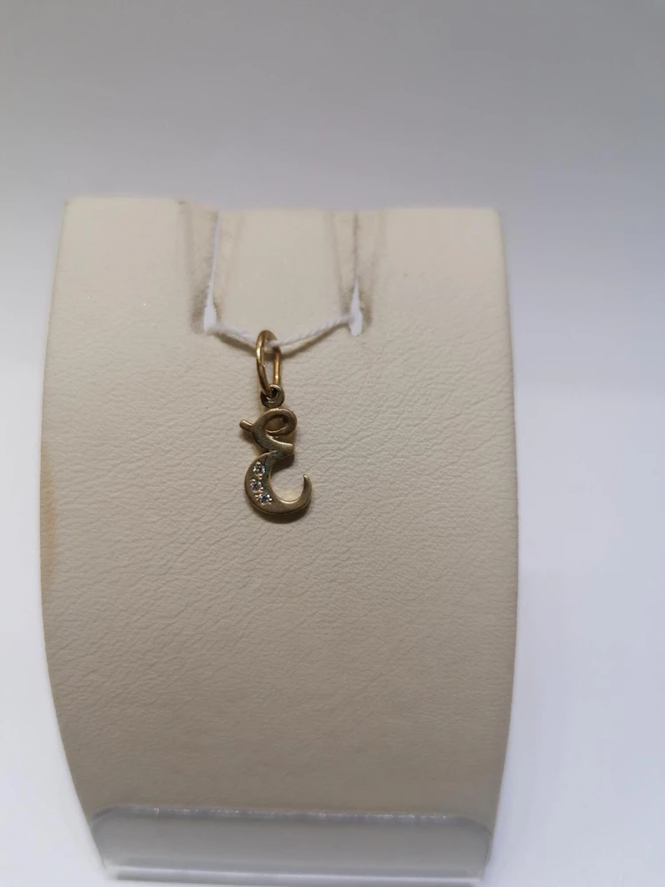 Подвес с фианитом из красного золота 585 пробы