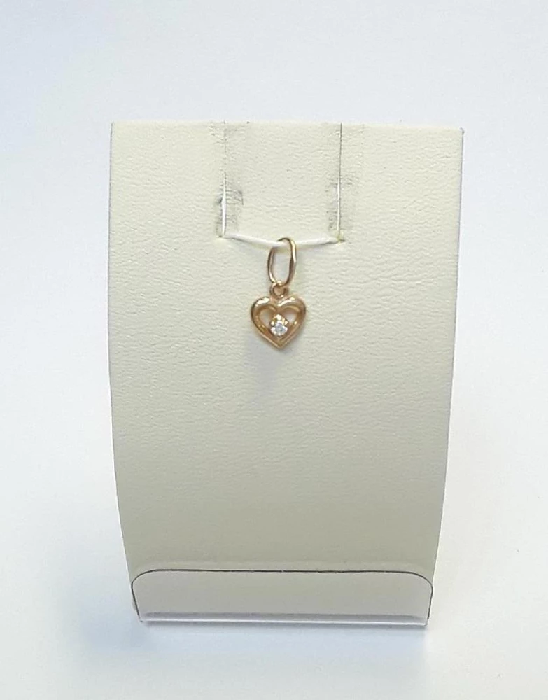 Подвес с фианитом из красного золота 585 пробы