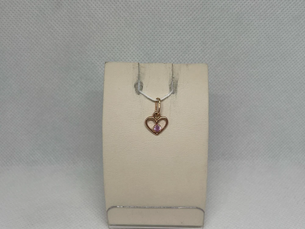 Подвес с фианитом из красного золота 583 пробы