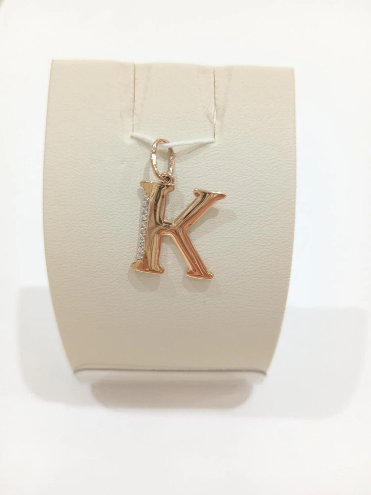 Подвес с фианитом из красного золота 375 пробы