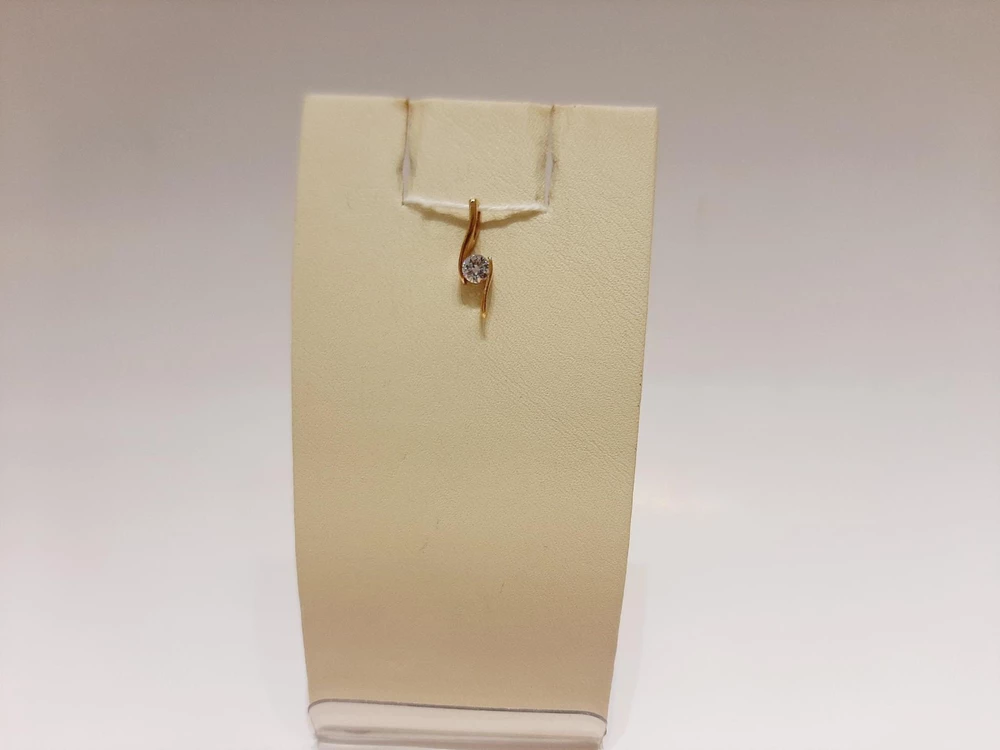 Подвес с фианитом из красного золота 585 пробы