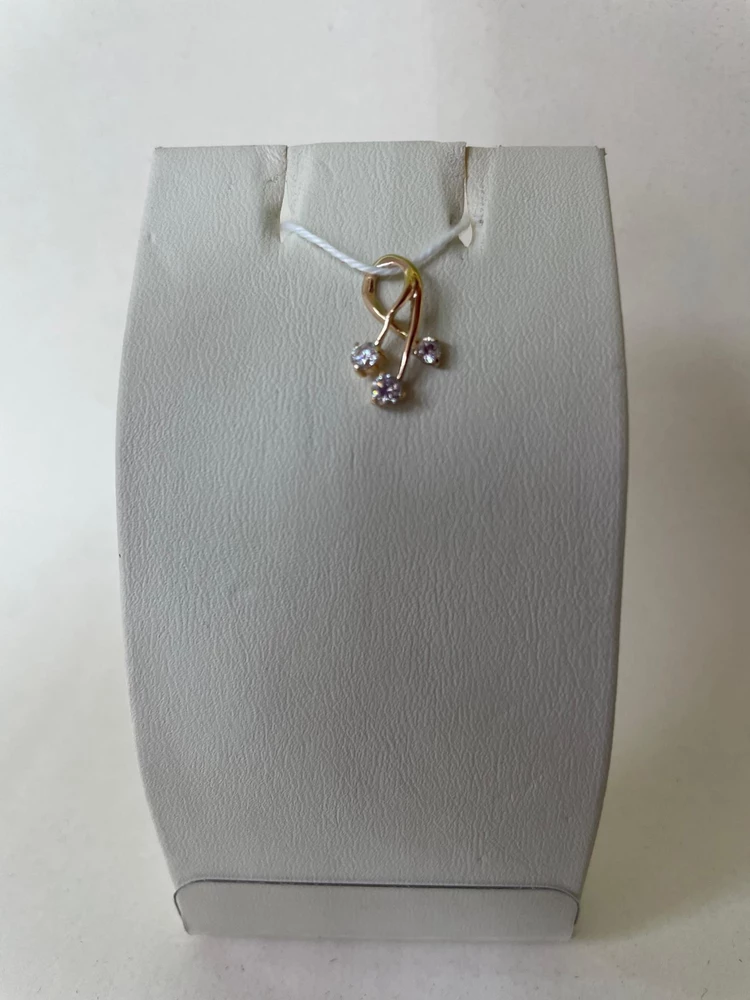 Подвес с фианитом из красного золота 585 пробы