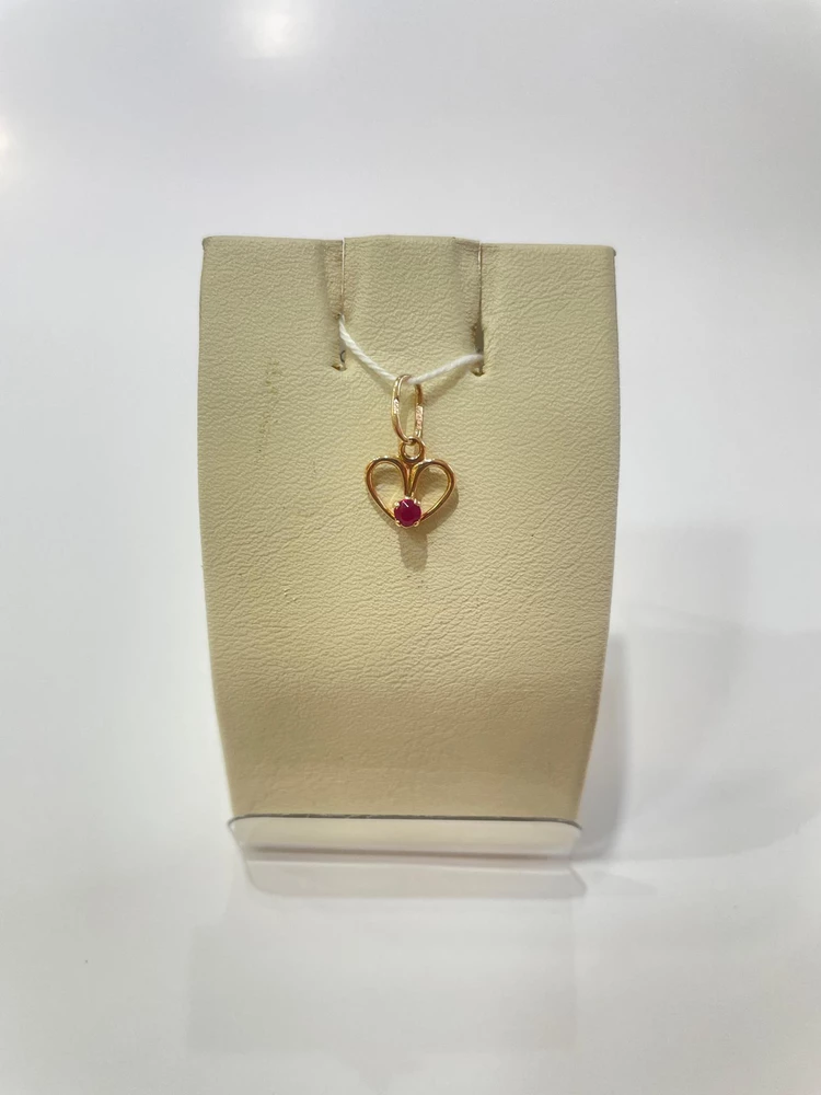 Подвес с фианитом из красного золота 583 пробы