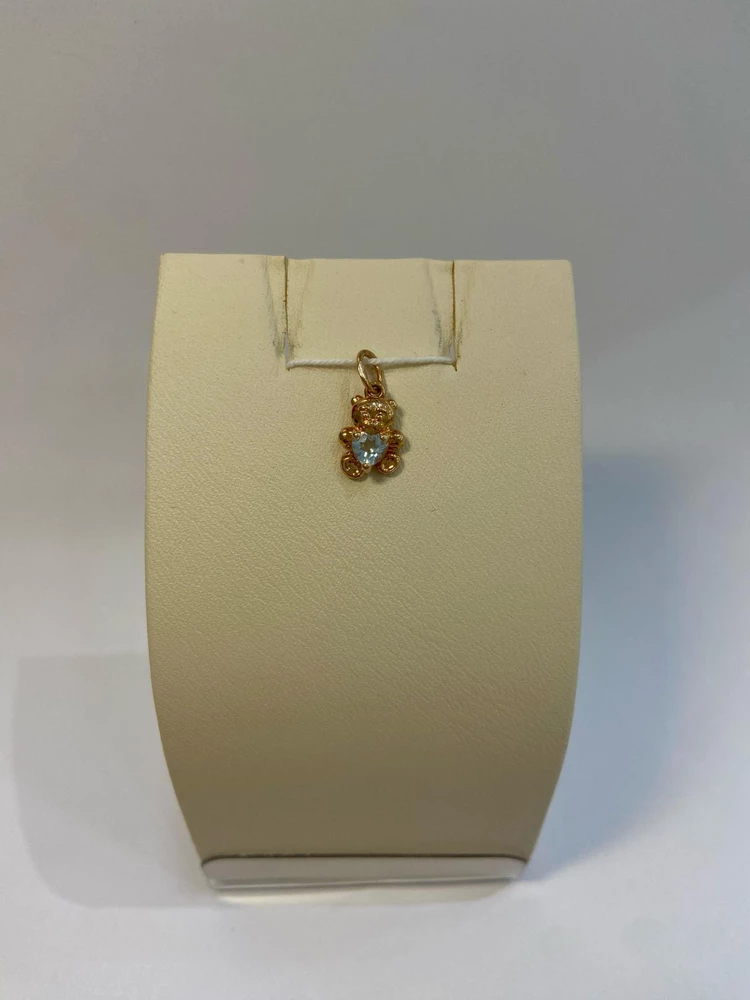 Подвес с фианитом из красного золота 585 пробы