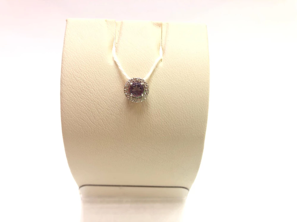 Подвес с фианитом из красного золота 585 пробы