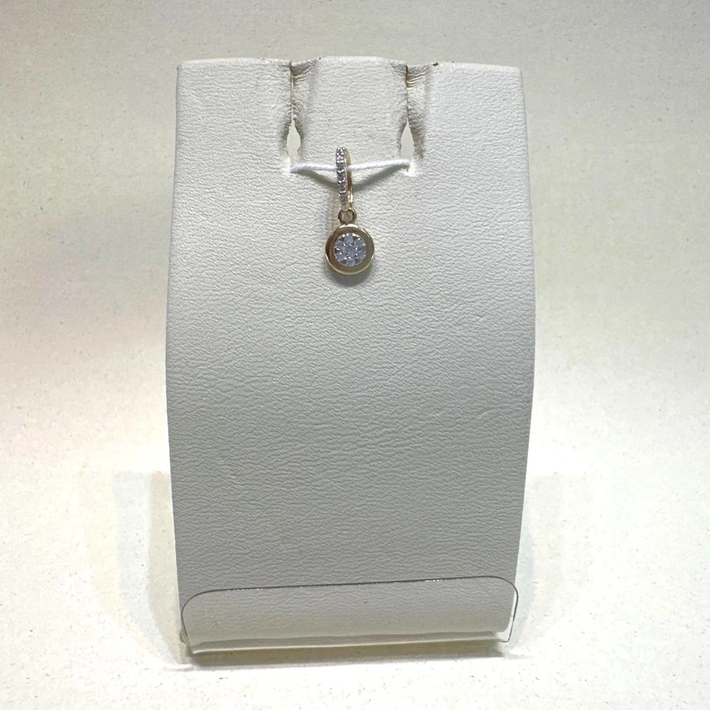 Подвес с фианитом из красного золота 585 пробы