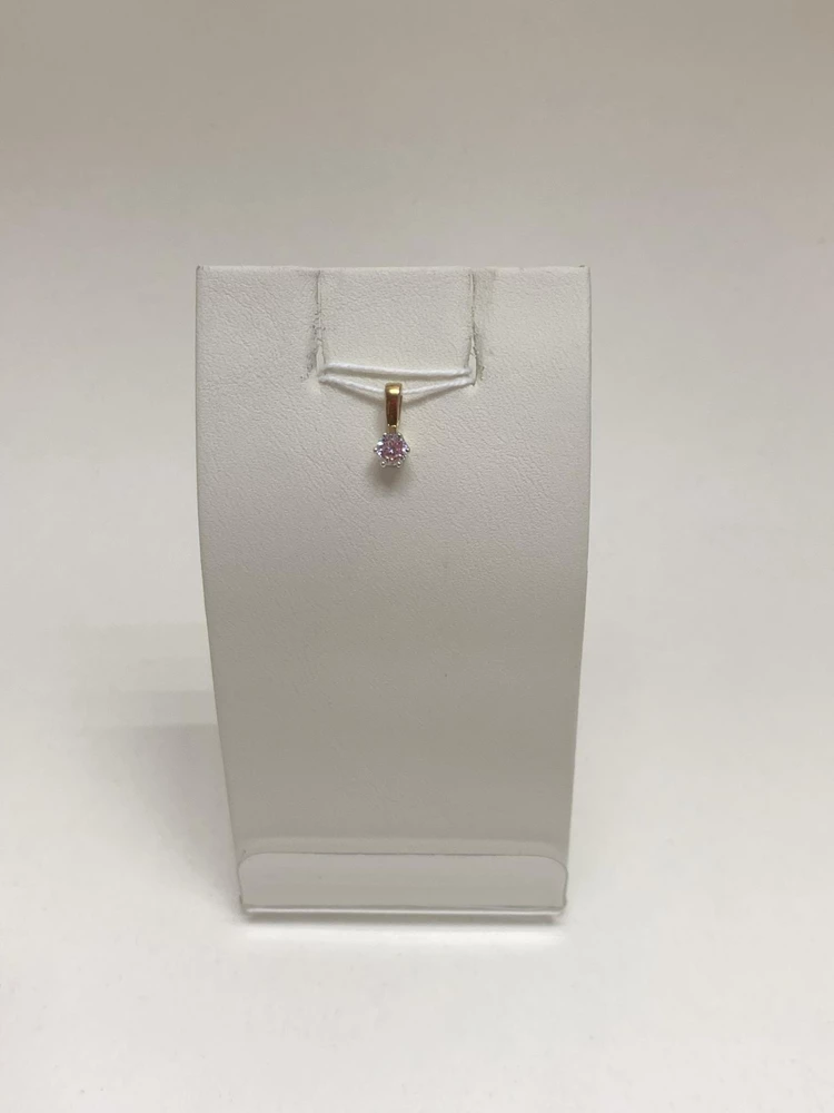 Подвес с фианитом из красного золота 585 пробы