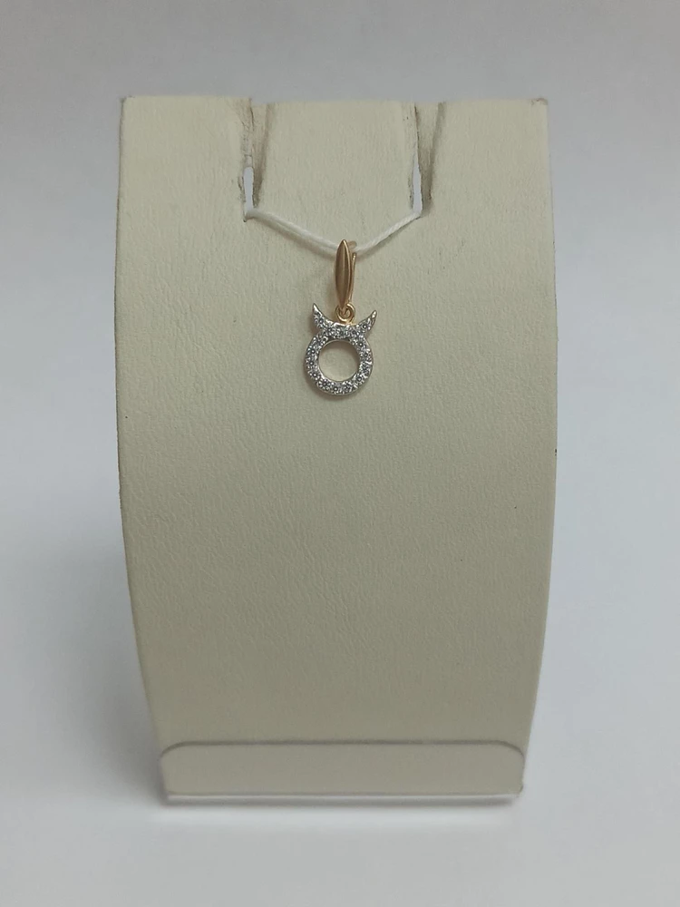 Подвес с фианитом из красного золота 585 пробы