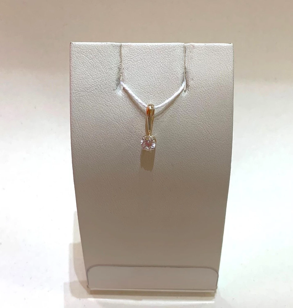 Подвес с фианитом из красного золота 585 пробы