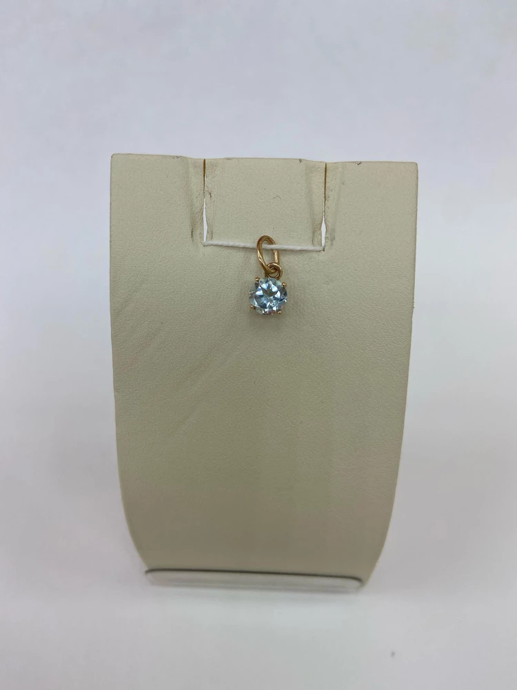 Подвес с фианитом из красного золота 585 пробы