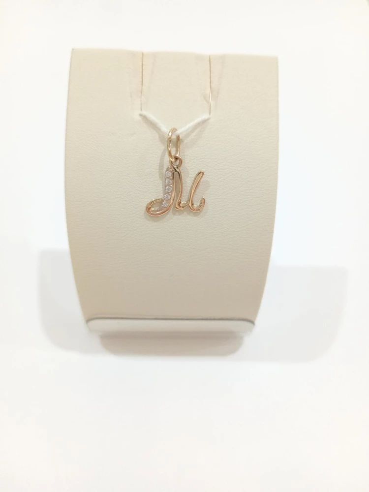 Подвес с фианитом из красного золота 585 пробы