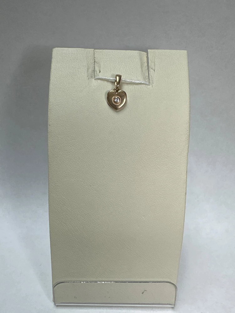 Подвес с фианитом из красного золота 585 пробы