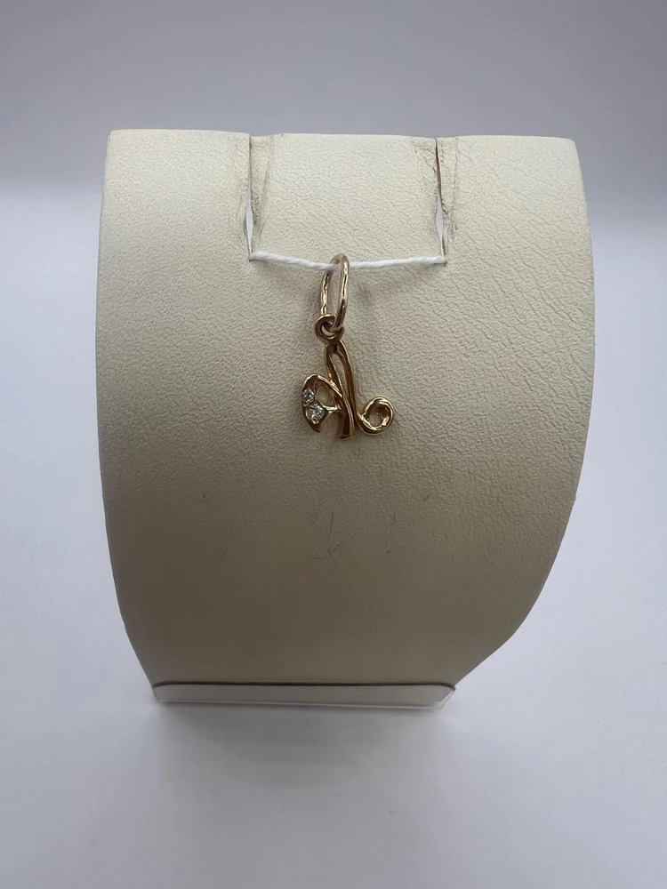 Подвес с фианитом из красного золота 585 пробы