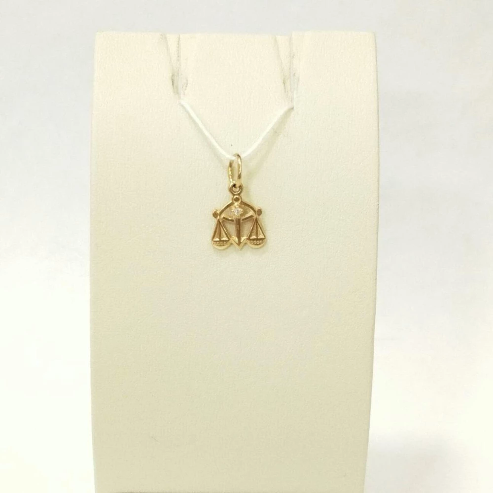 Подвес с фианитом из красного золота 585 пробы