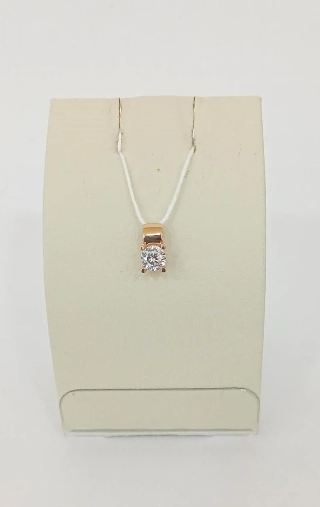 Подвес с фианитом из красного золота 585 пробы