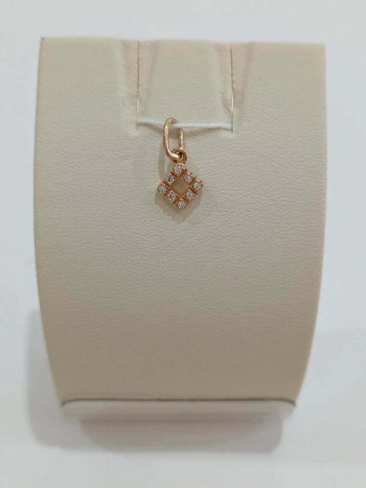 Подвес с фианитом из красного золота 585 пробы