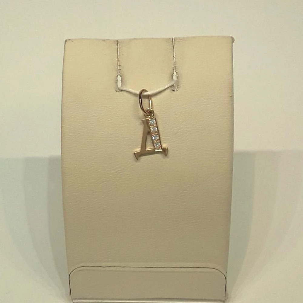 Подвес с фианитом из красного золота 585 пробы