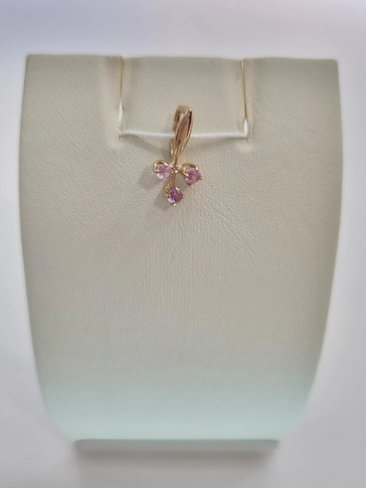 Подвес с фианитом из красного золота 583 пробы