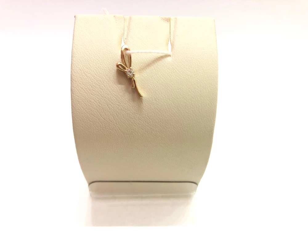 Подвес с фианитом из красного золота 585 пробы