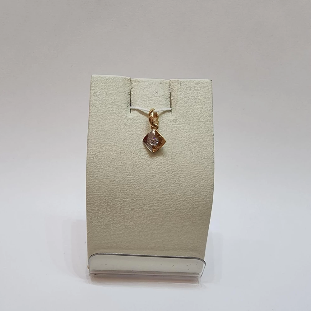 Подвес с фианитом из красного золота 585 пробы