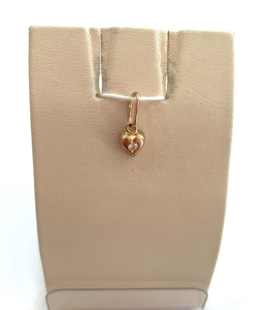 Подвес с фианитом из красного золота 585 пробы