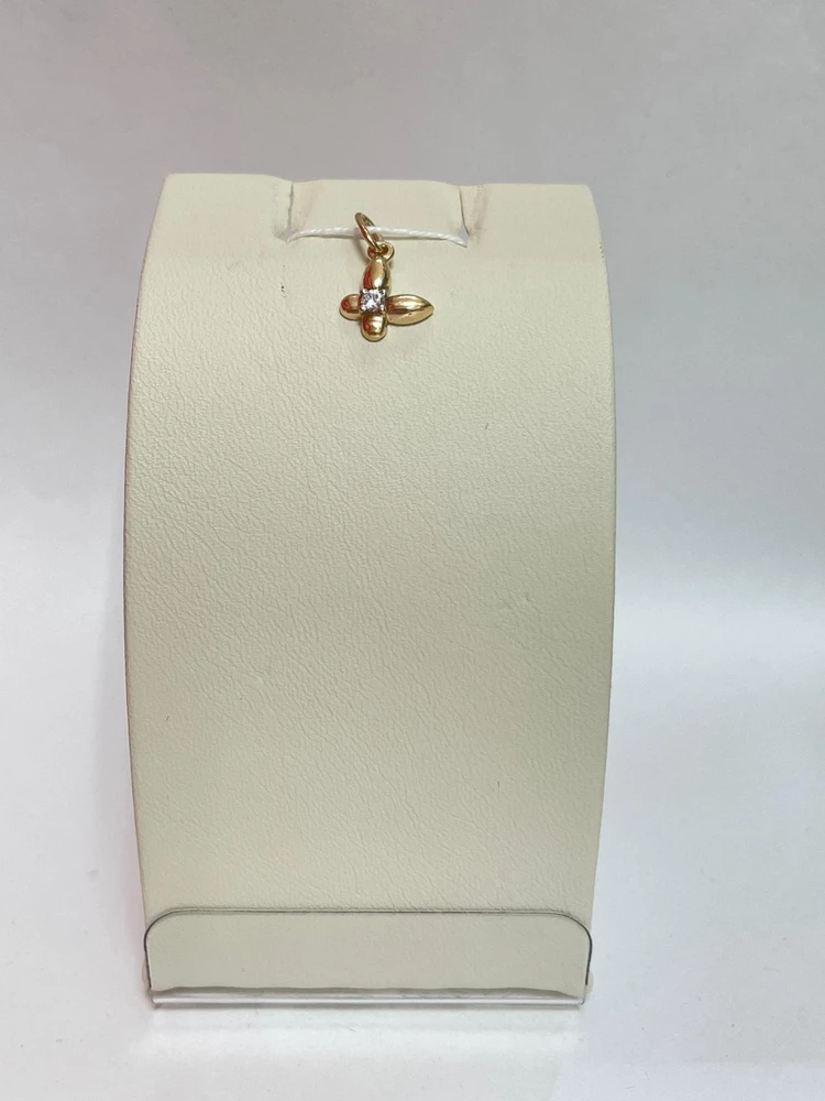 Подвес с фианитом из красного золота 585 пробы