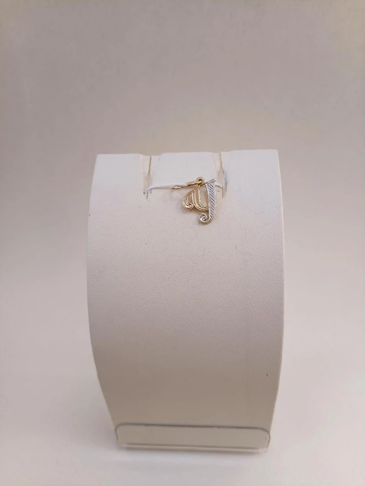 Подвес с фианитом из красного золота 585 пробы