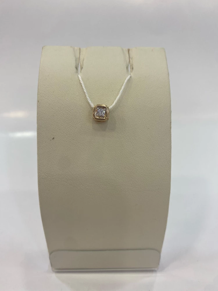 Подвес с фианитом из красного золота 585 пробы