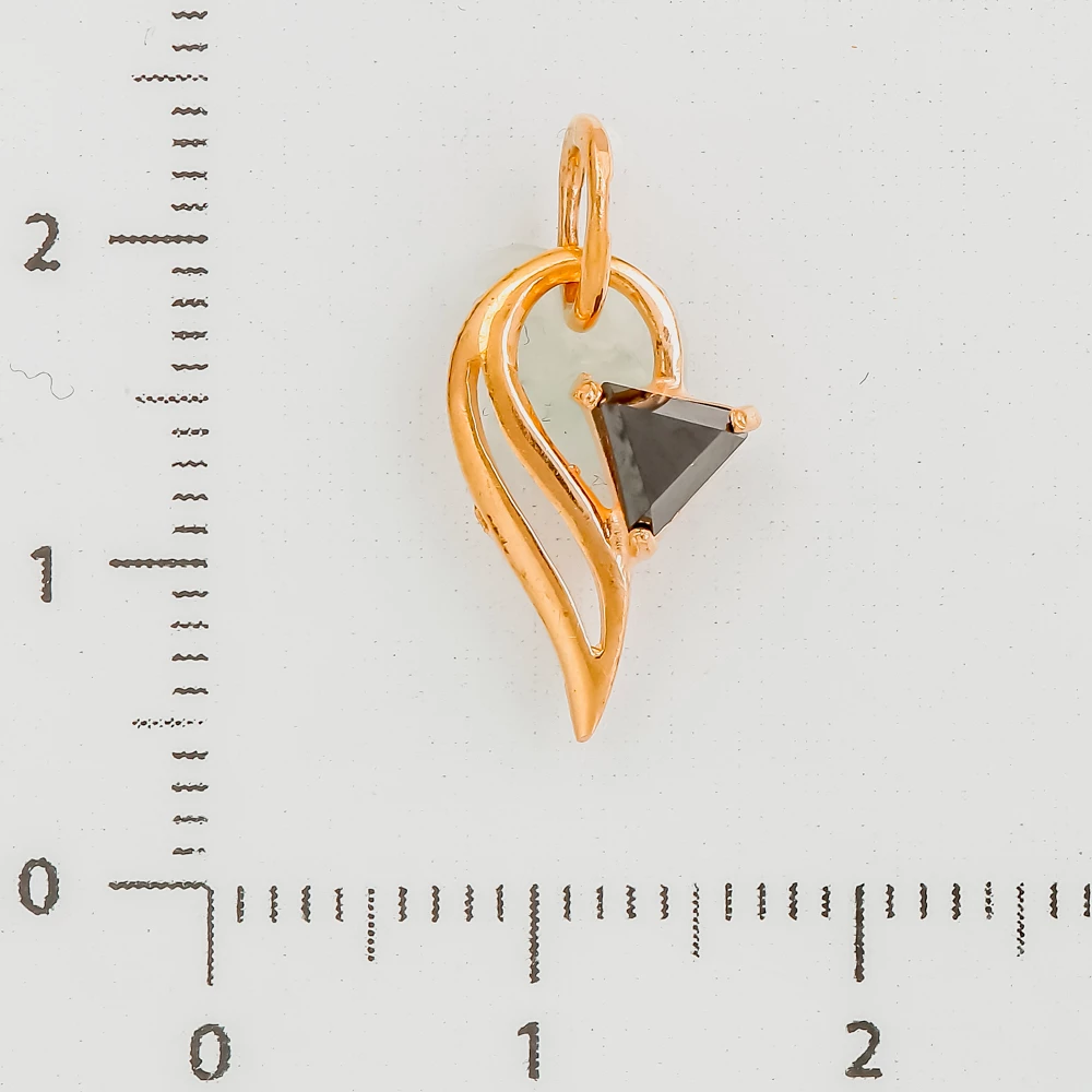 Подвес с фианитом из красного золота 585 пробы