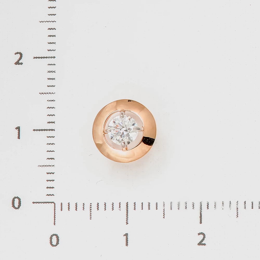 Подвес с фианитом из красного золота 585 пробы