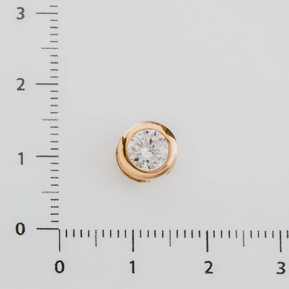 Подвес с фианитом из красного золота 585 пробы