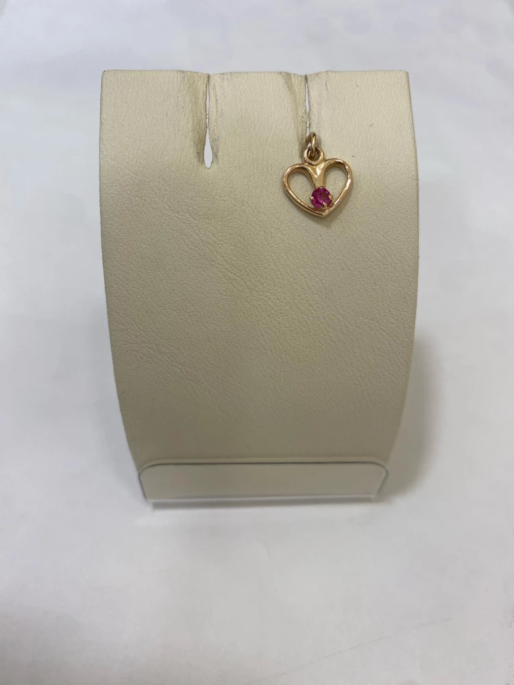 Подвес с фианитом из красного золота 583 пробы