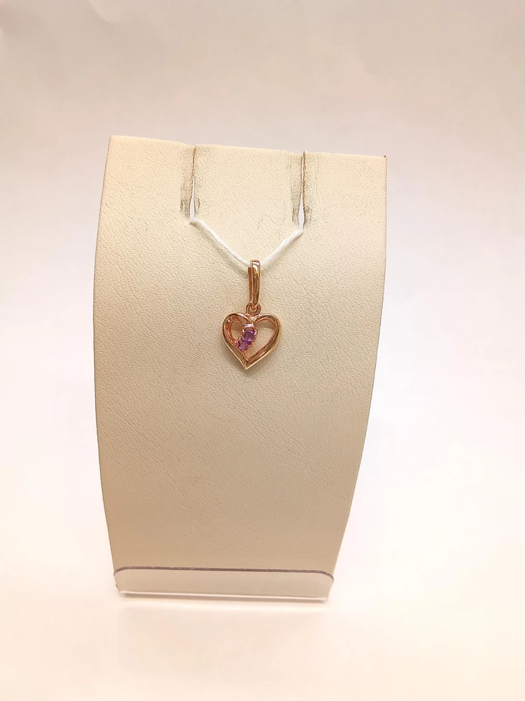 Подвес с фианитом из красного золота 375 пробы