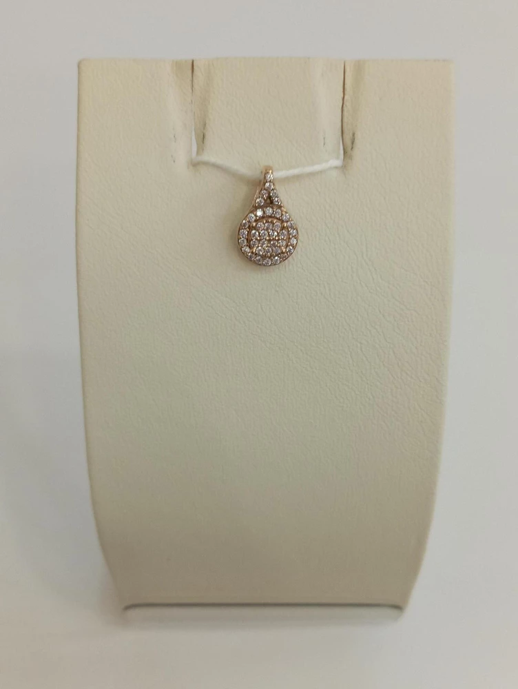 Подвес с фианитом из красного золота 375 пробы