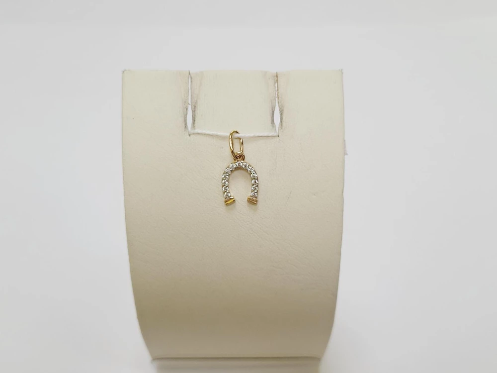 Подвес с фианитом из красного золота 585 пробы