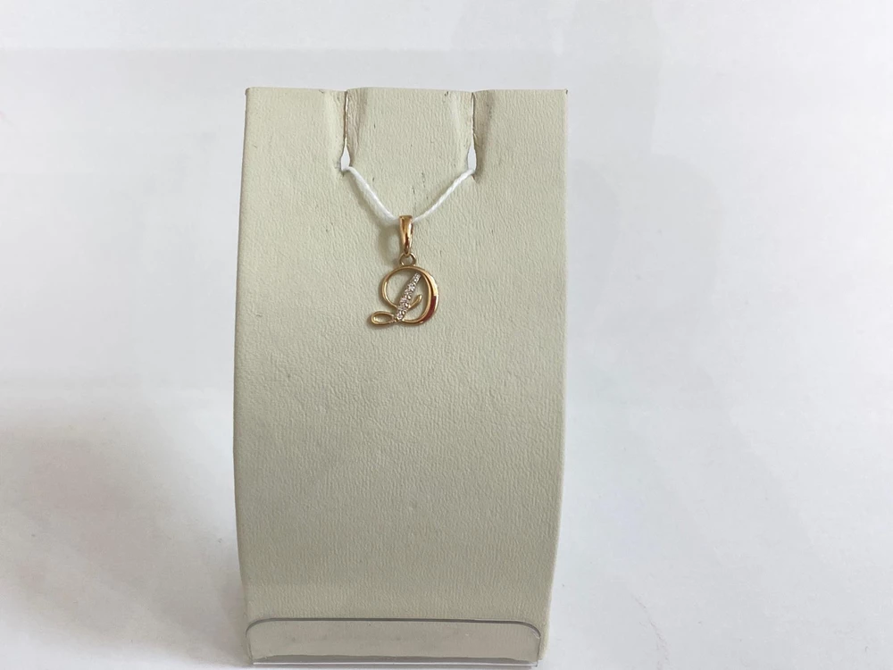 Подвес с фианитом из красного золота 585 пробы