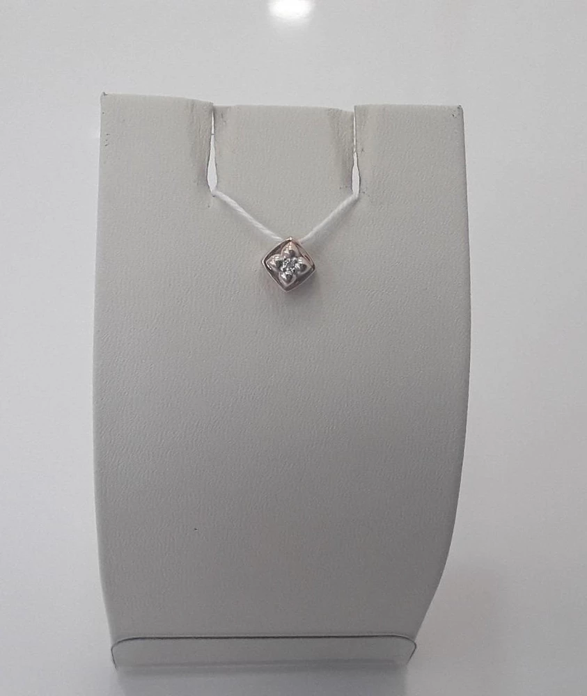 Подвес с фианитом из красного золота 585 пробы