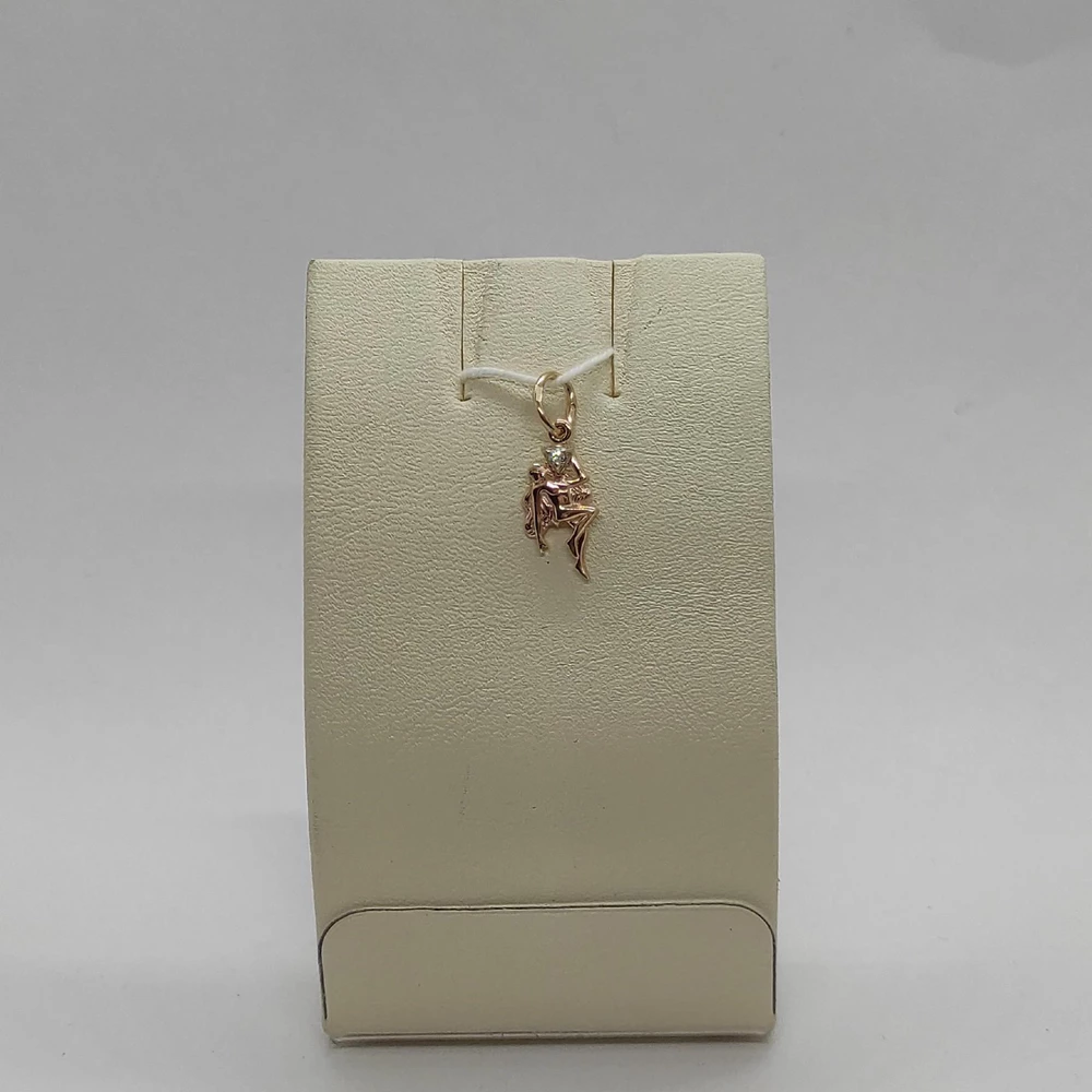 Подвес с фианитом из красного золота 585 пробы