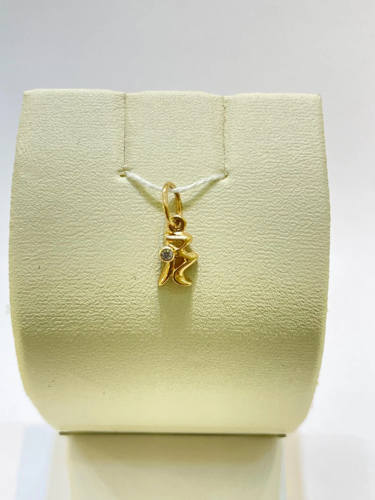 Подвес с фианитом из красного золота 585 пробы