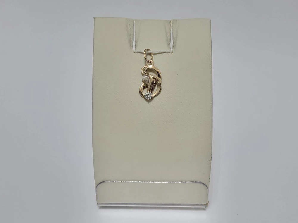 Подвес с фианитом из красного золота 585 пробы