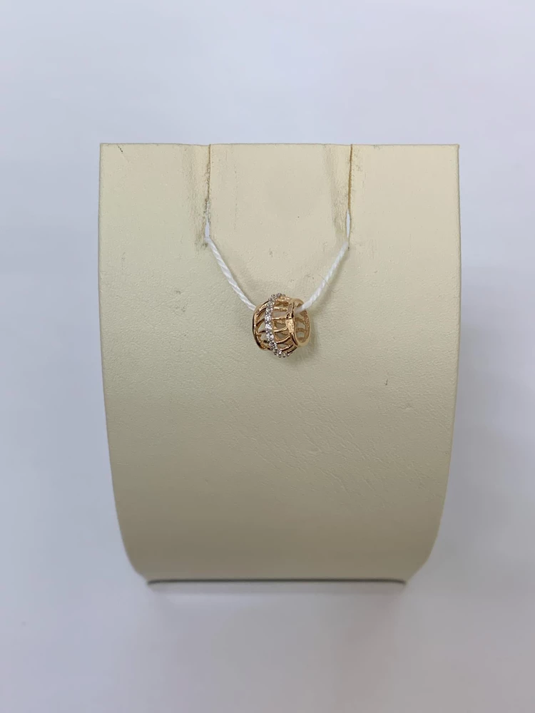 Подвес с фианитом из красного золота 585 пробы