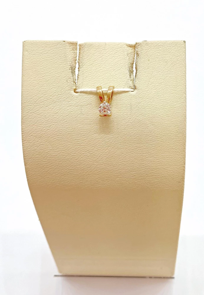 Подвес с фианитом из красного золота 585 пробы