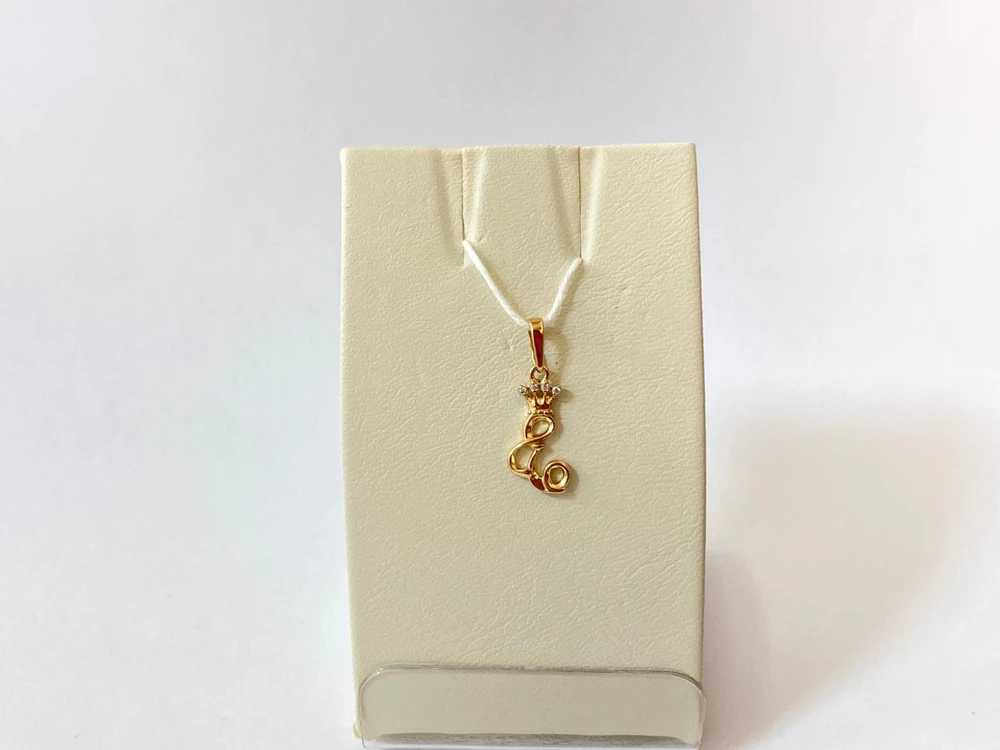 Подвес с фианитом из красного золота 585 пробы