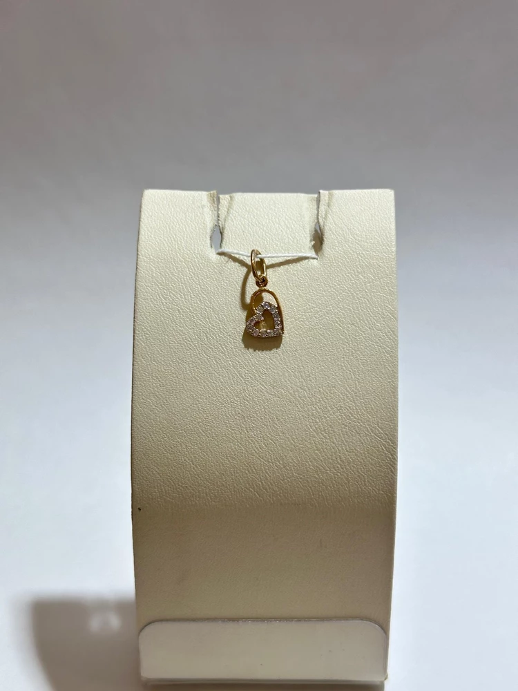 Подвес с фианитом из красного золота 585 пробы